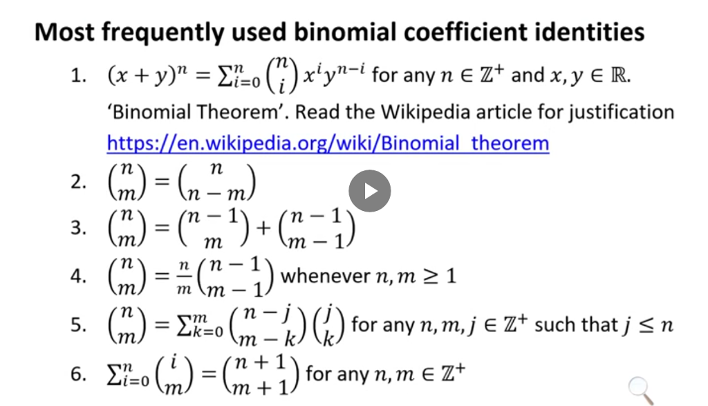 solved-most-frequently-used-binomial-coefficient-identities-chegg