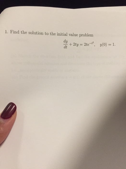 Solved Find The Solution To The Initial Value Problem Dy Dt