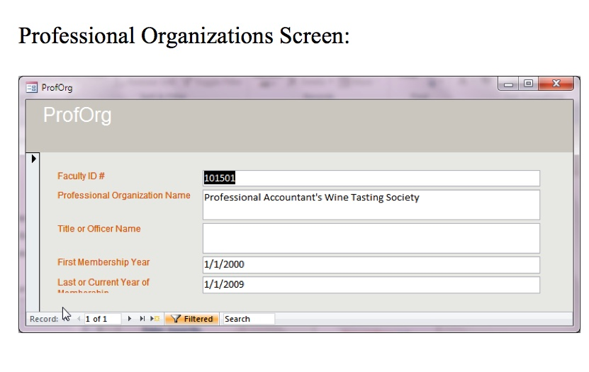 Office Practicum Database View Develop a database using Microsoft Word or Excel with | Chegg.com