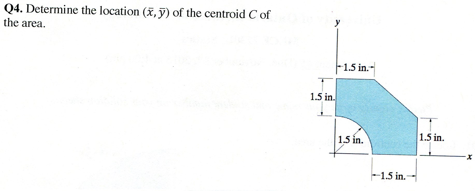 Solved Determine the location ( x, y) of the centroid C of | Chegg.com