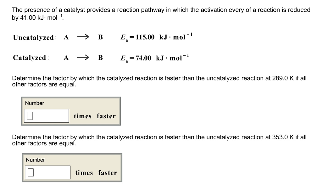 Solved The presence of a catalyst provides a reaction