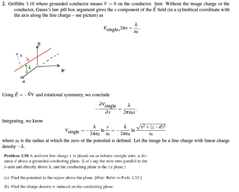 Solved 2. Griffiths 3.10 where grounded conductor means V 0 | Chegg.com