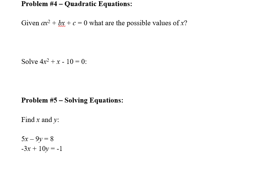 Solved Given ax^2 + bx + c = 0 what are the possible values | Chegg.com