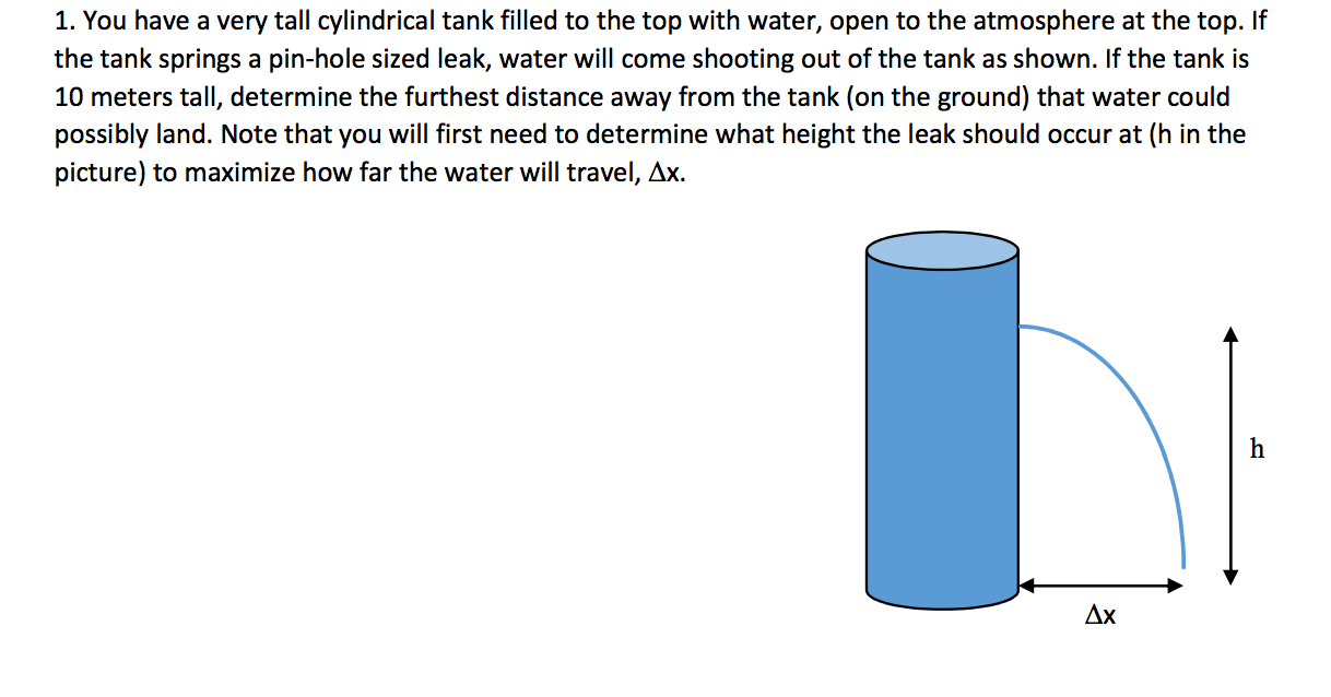 Solved you have a very tall cylindrical tank filled to the chegg