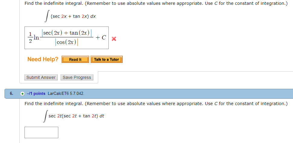 Solved Find the indefinite integral. (Remember to use | Chegg.com