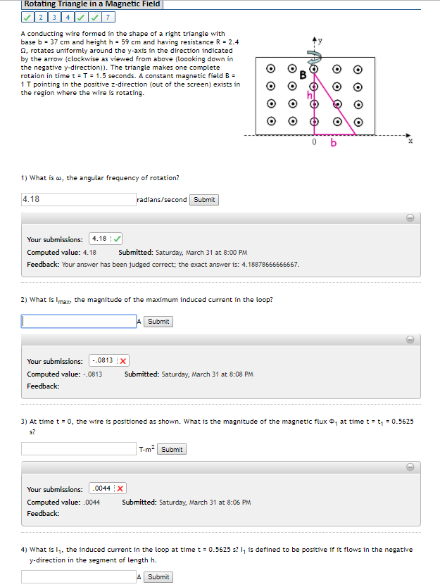 Solved Rotating Triangle In A Magnetic Field A Conducting | Chegg.com