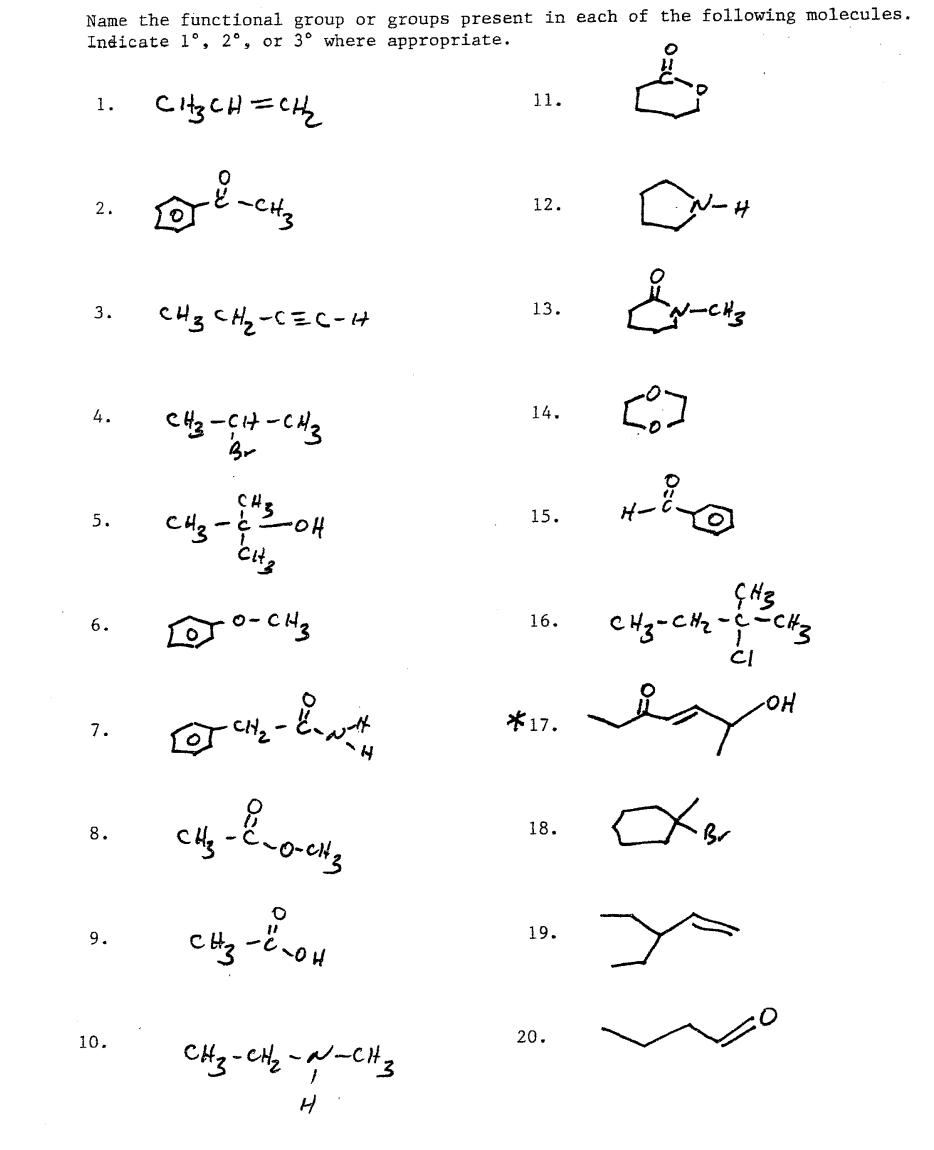 Solved Name the functional group or groups present in each | Chegg.com