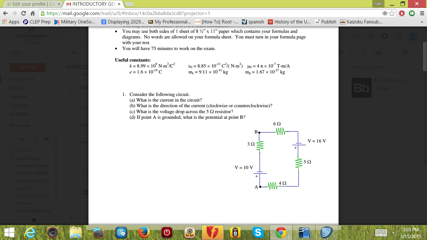 Solved 1. Consider The Following Circuit. | Chegg.com