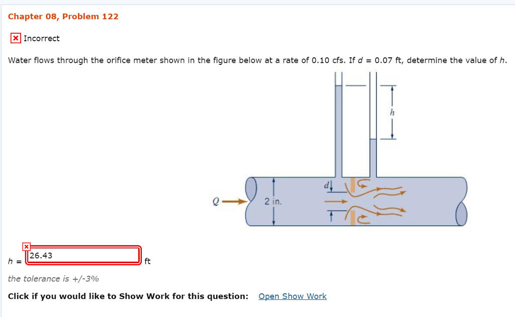 Solved Chapter 08, Problem 122 Water flows through the