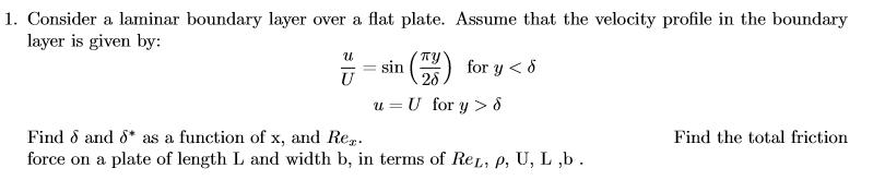 Solved Consider a laminar boundary layer over a flat plate. | Chegg.com