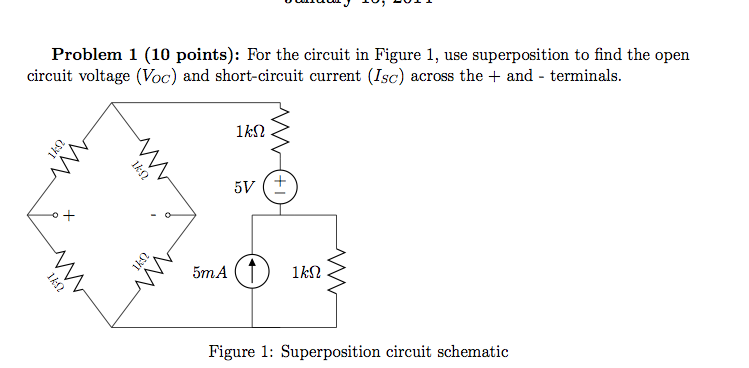 Solved For the circuit in Figure 1, use superposition to | Chegg.com