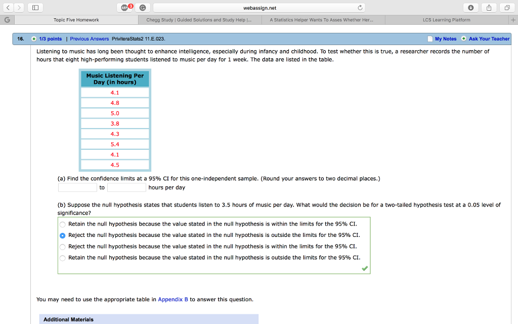 Homework answers statistics