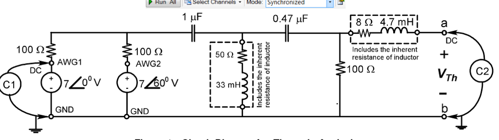 Solved Run A Select Channels, Mode Synchronize d 0.47 μF 8 Ω | Chegg.com