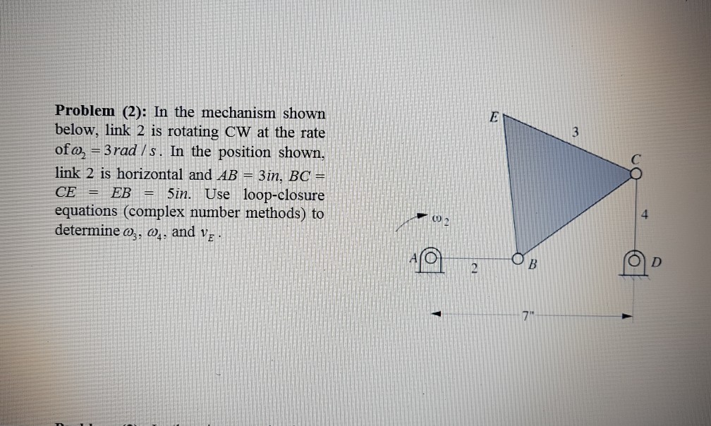 Solved Problem (2): In The Mechanism Shown Below, Link 2 Is | Chegg.com