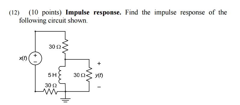 Solved Impulse Response. Find The Impulse Response Of The | Chegg.com