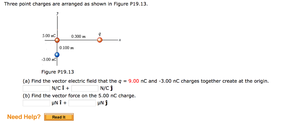 Solved Three point charges are arranged as shown in Figure | Chegg.com