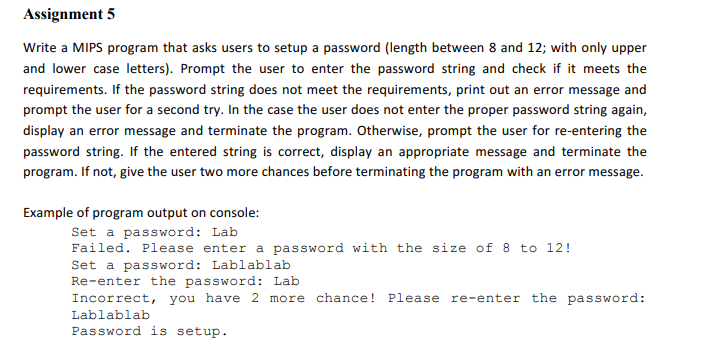 Solved Assignment 5 Write a MIPS program that asks users to | Chegg.com