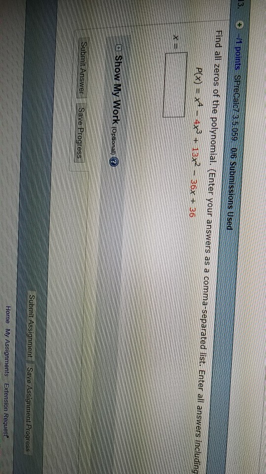 Solved 13 1 11 Points SPreCalC7 35 059 0 6 Submissions Chegg