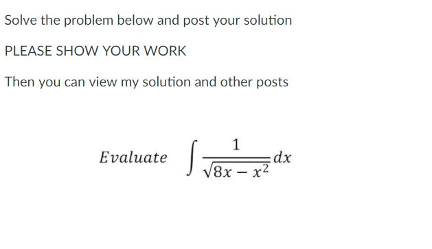 Solved Solve the problem below and post your solution PLEASE | Chegg.com