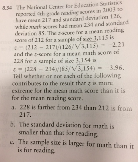 Solved 8.34 The National Center For Education Statistics | Chegg.com