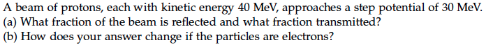 Solved A beam of protons, each with kinetic energy 40 MeV, | Chegg.com
