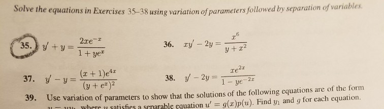 Solved Solve the equations in Exercises 35-38 using | Chegg.com