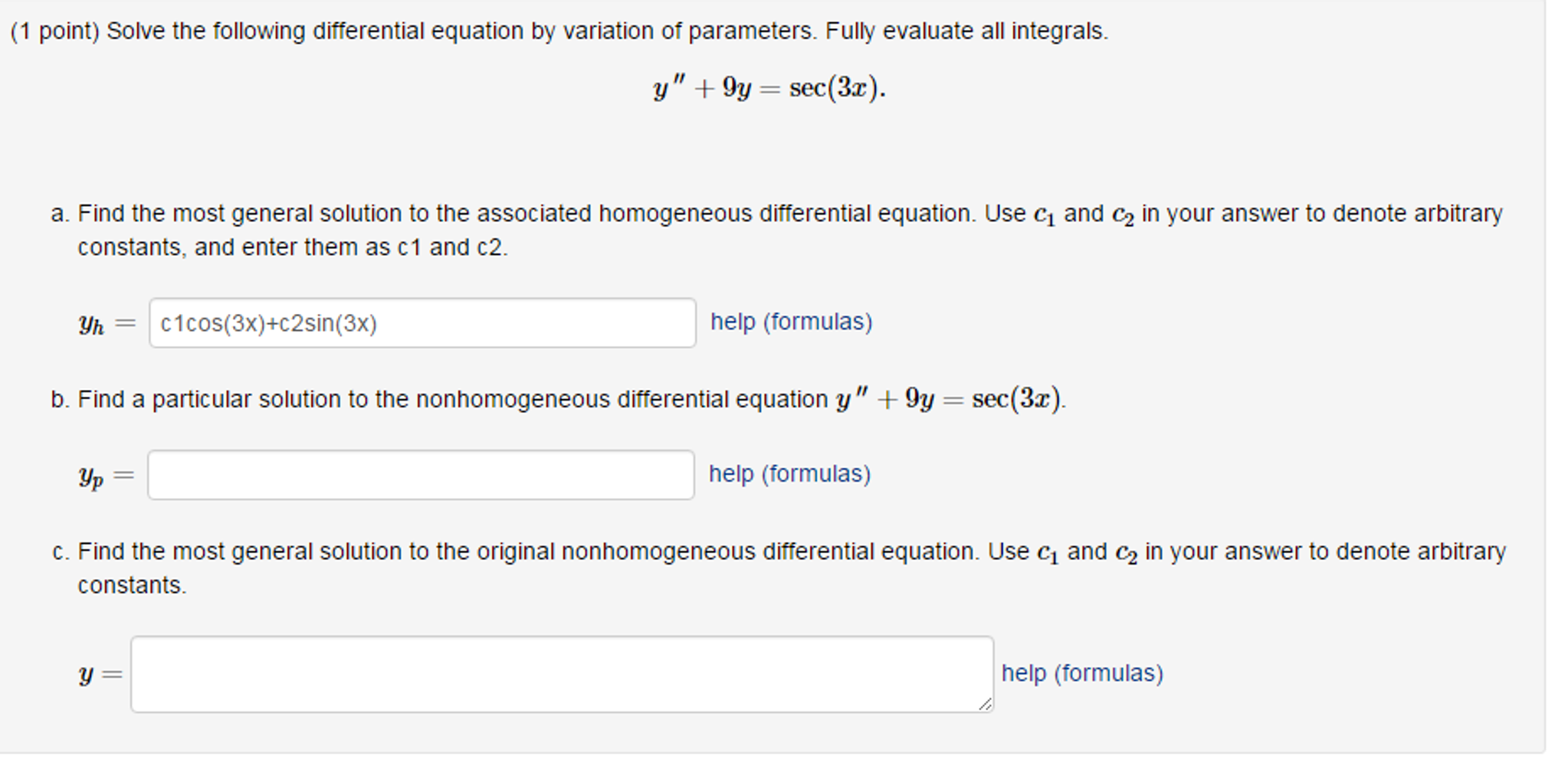 Solved Solve the following differential equation by | Chegg.com