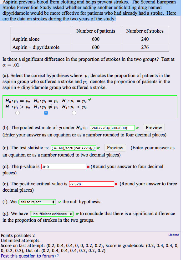 Solved Aspirin prevents blood from clotting and helps