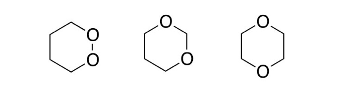 Solved There are three dioxane isomers: 1,2-dioxane, | Chegg.com