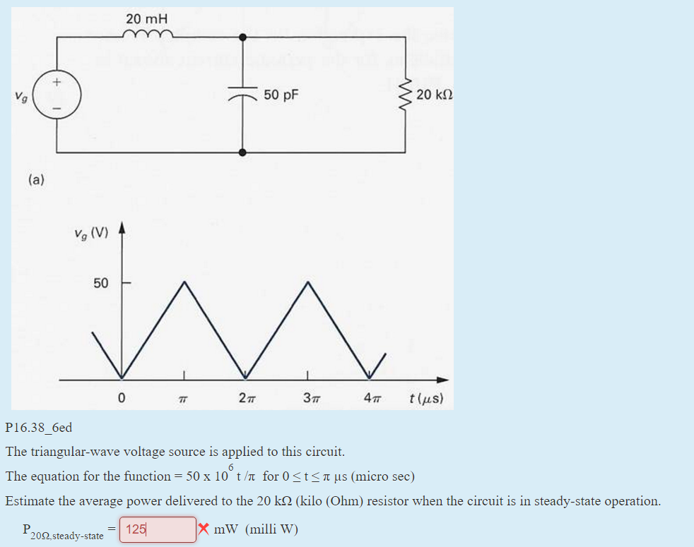 Solved The triangularwave voltage source is applied to this