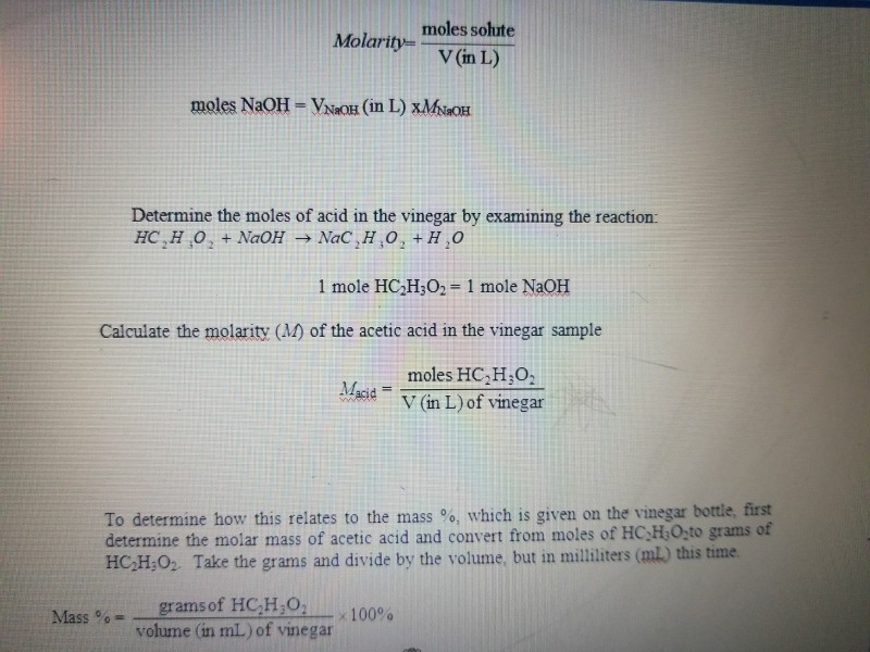 Solved Results Molarity of the NaOH solution (on the | Chegg.com