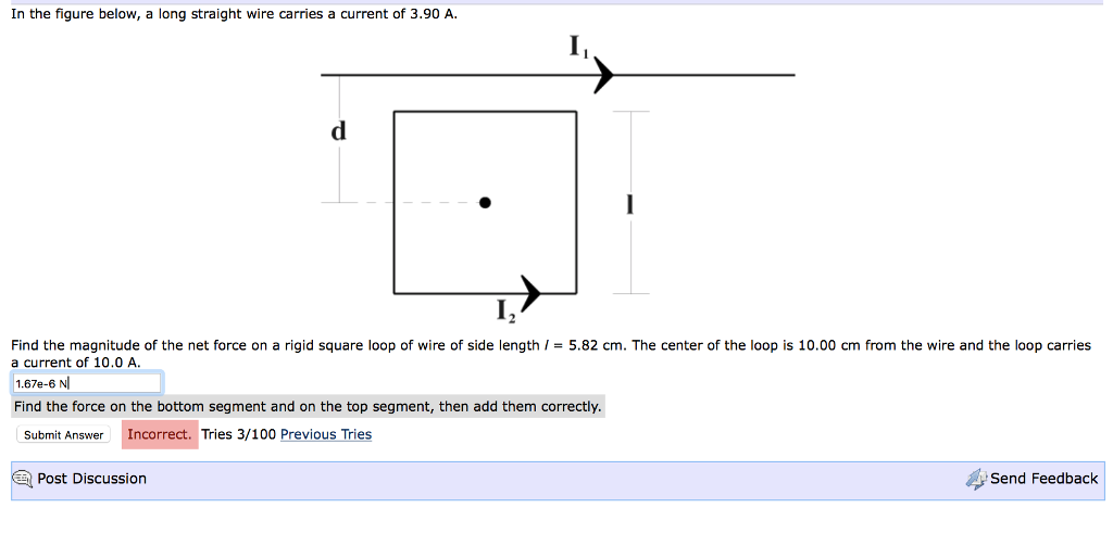 Solved In the figure below, a long straight wire carries a | Chegg.com