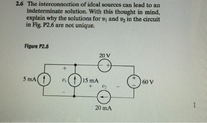 Solved The interconnection of ideal sources can lead to an | Chegg.com
