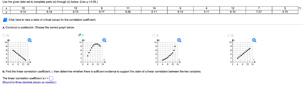 Solved Use the given data set to complete parts (a) through | Chegg.com