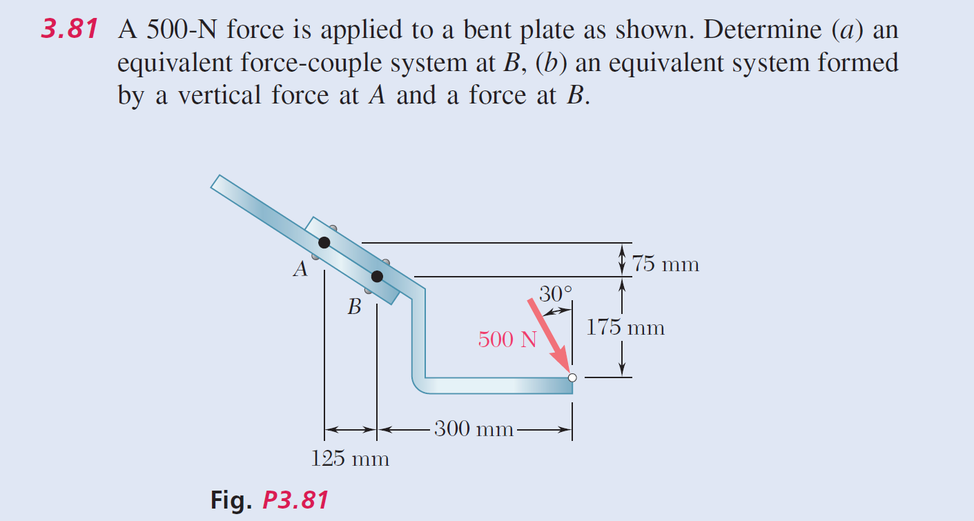 Solved A 500-N Force Is Applied To A Bent Plate As Shown. | Chegg.com