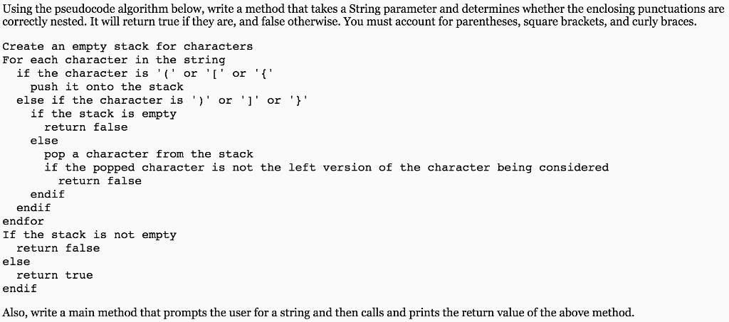 Solved Write An Algorithm In Pseudocode Form To Check Chegg Com 