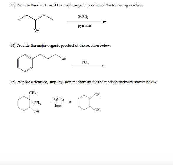 Solved ovide the structure of the major organic product of | Chegg.com