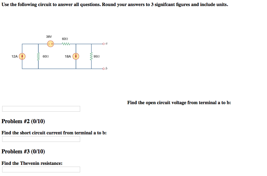 Solved Use the following circuit to answer all questions. | Chegg.com