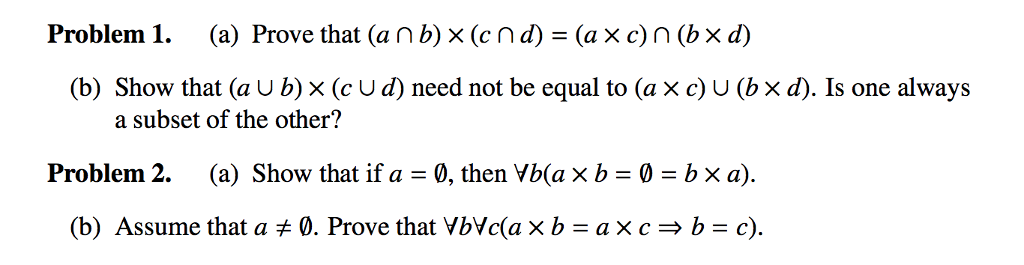 Solved Prove That (a Intersection B) Times (c Intersection | Chegg.com