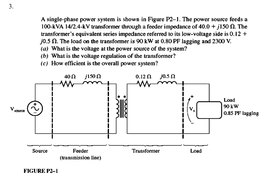 Solved A single-phase power system is shown in Figure P2-1. | Chegg.com