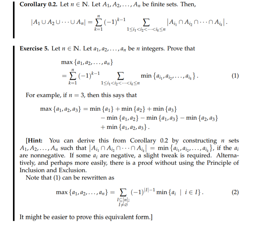 Solved Corollary 0.2. Let N N. Let Ai, A2,..., An Be Finite | Chegg.com