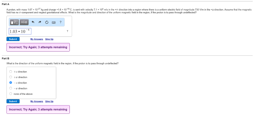 solved-part-a-aproton-with-mass-1-67-x-10-27-kg-and-charge-chegg