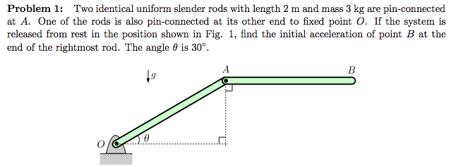 Solved Problem 1: Two identical uniform slender rods with | Chegg.com