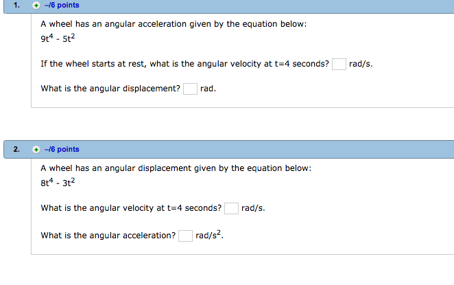 Solved A wheel has an angular acceleration given by the | Chegg.com