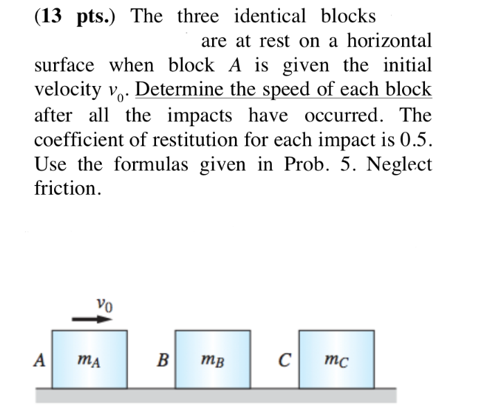 Solved Pts The Three Identical Blocks Are At Rest On A Chegg Com