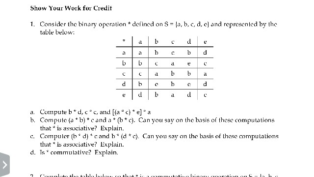 Solved Show Your Work For Credit 1. Consider The Binary | Chegg.com