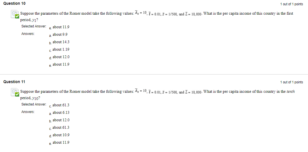 Solved Question 10 1 Out Of 1 Points Suppose The Parameters Chegg