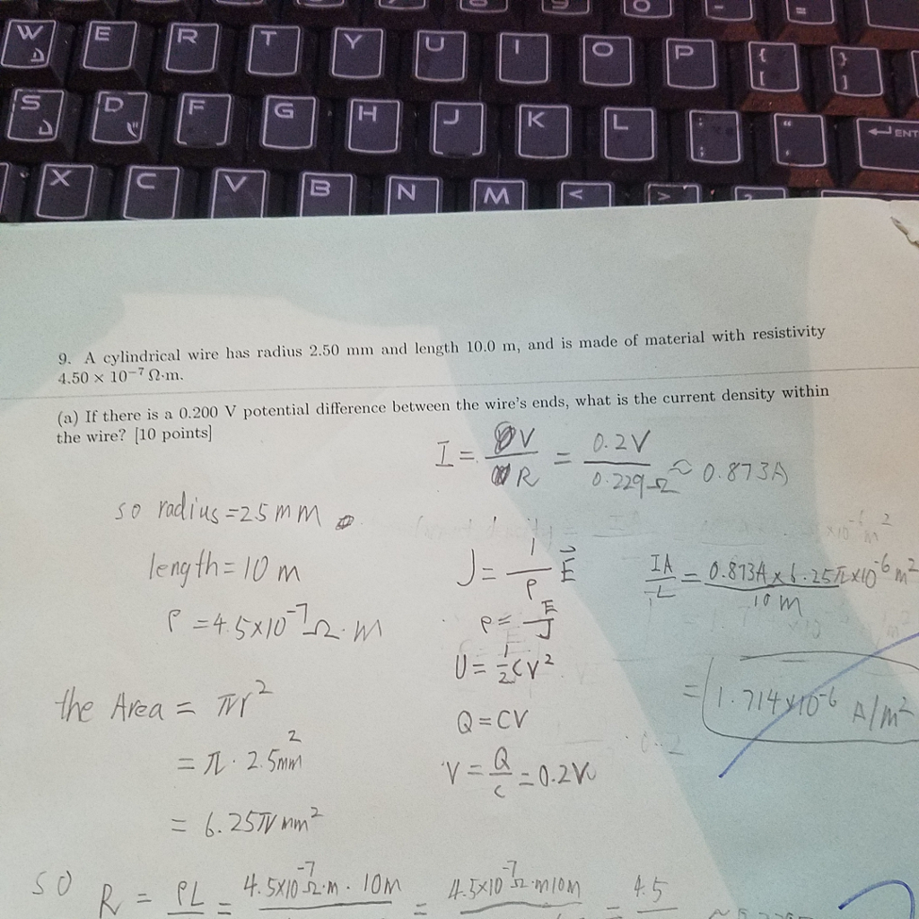 solved-a-cylindrical-wire-has-radius-2-50-mm-and-length-10-0-chegg