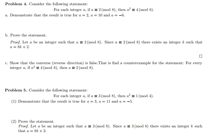 Solved Problem 4. Consider the following statement: For each | Chegg.com
