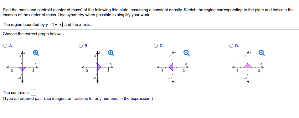 Solved Find the mass and centroid (center of mass) of the | Chegg.com